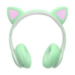 هدفون بلوتوثی گربه ای Cat ear مدل P68m سبز
