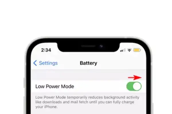 فعال کردن Low Power Mode برای شارژ کردن بهینه گوشی باتری آیفون