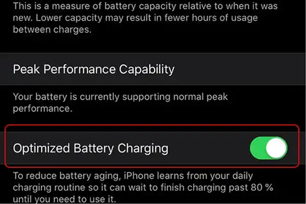 خاموش کردن قابلیت جدید Optimize battery charging 