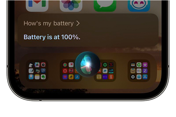 پرسیدن درصد باتری آیفون از Siri