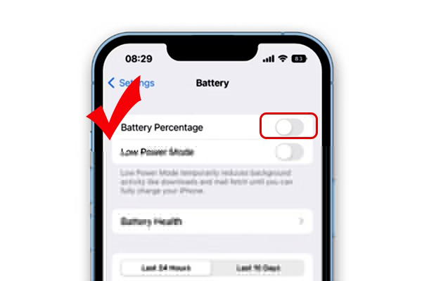 How to display battery percentage on iPhone