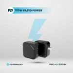 کلگی فست شارژ 4 پورت Powerology PWCUQC006 GaN 100W Triple PD+1QC3.0