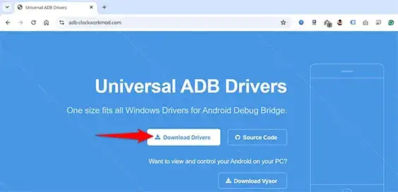 نصب نرم افزار Adb driver