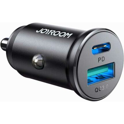 شارژر فندکی دوپورت 30 وات جویروم Joyroom Mini Metal Fast Car Charger JR-CCN05