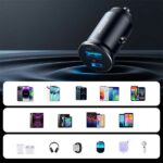 شارژر فندکی دوپورت 30 وات جویروم Joyroom Mini Metal Fast Car Charger JR-CCN05