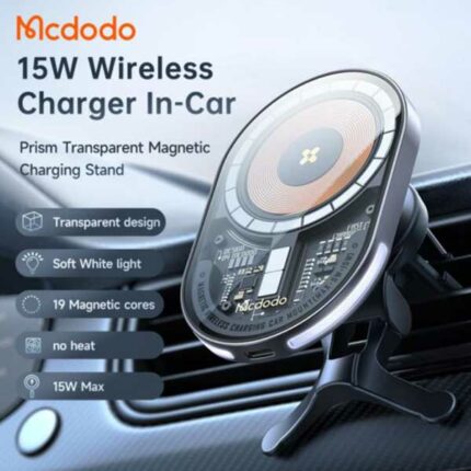 هولدر و شارژ وایرلس مگنتی مک دودو Mcdodo Transparent Magnetic Wireless Charging Car mount CH-2340