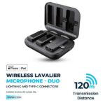 میکروفون بلاگری دوگانه پاورولوژی Powerology Dual Connector Wireless Lavalier Microphone PWMIC2BK