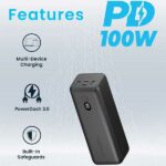 پاوربانک 100 وات 30000 پاورولوژی Powerology Onyx Dual USB-C Power Bank PPBCHA20