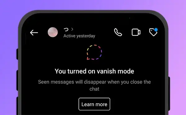 نحوه فعال کردن Vanish Mode در اینستاگرام