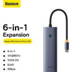 هاب تایپ سی 5 پورت بیسوس Baseus 6 Port USB-C Hub Adapter BS-OH111 B00052807813-00