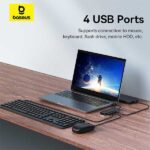 هاب 4 پورت یو اس بی با کابل یک متری بیسوس Baseus UltraJoy 4 port B0005280B8111-03