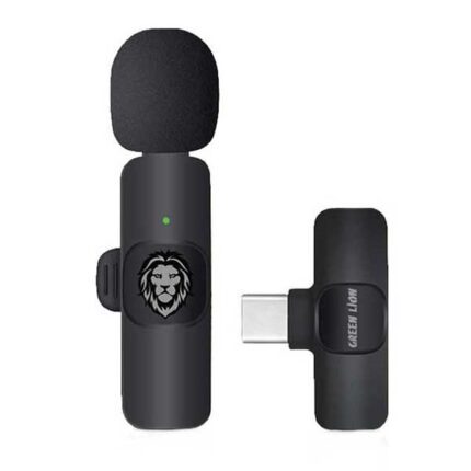 میکروفون بی سیم یقه‌ای تایپ سی گرین Green Lion Solo Wireless Microphone 3 Plugs GNSOLOWMICBK