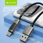 کابل شارژ لایتنینگ باوین مدل CB255 65W طول 1 متر