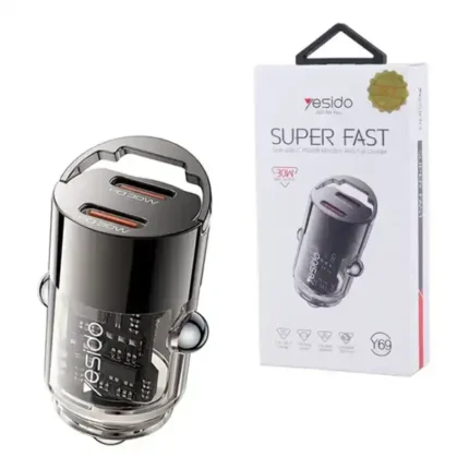 شارژر فندکی 30 وات دو پورت یسیدو مدل y69