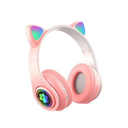 عکس هدفون گربه ای صورتی بی سیم Cat Ear مدل B39