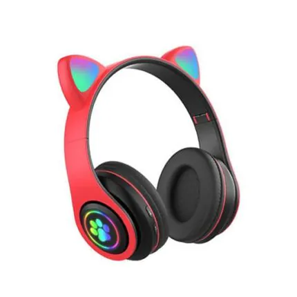 عکس هدفون گربه ای قرمز بی سیم Cat Ear مدل B39