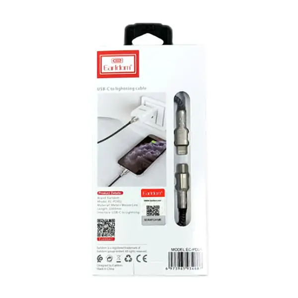 کابل فست شارژ لایتنینگ Earldom EC-PD01i