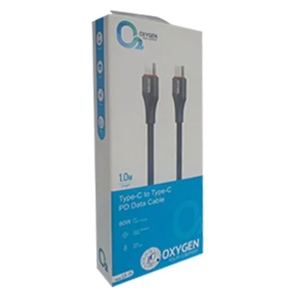 کابل دوسر تایپ سی Oxygen LX-15 60W 3A PD 1m